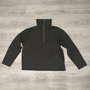 Uniqlo Dark Olive Green Quarter Zip Sweater